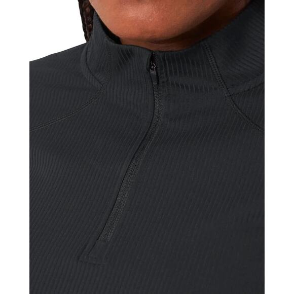 Mondetta Active Ribbed Quarter-Zip Pullover (Size L) NWOT Black - Picture 3 of 11